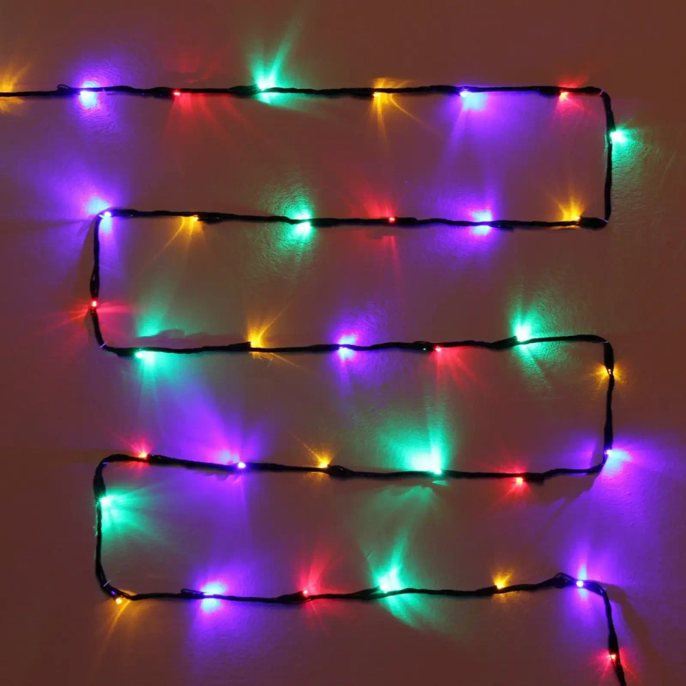 Гирлянда для улицы «Водопад» нить 7м 80 ламп LED чёрный провод, 8 реж, IP-54, Мультицвет (возможность соединения)