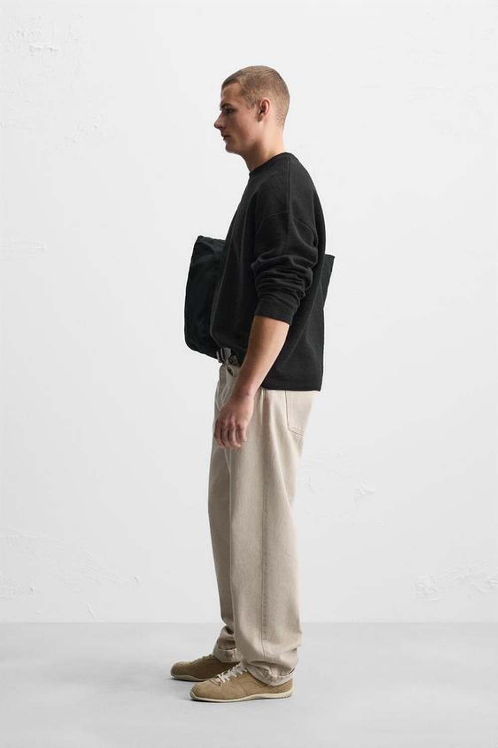 ZARA ЖАККАРДОВАЯ ТОЛСТОВКА С РЕЛЬЕФНЫМ УЗОРОМ, ЧЕРНЫЙ