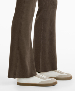 OYSHO Трикотажные расклешенные брюки, серо-бежевый