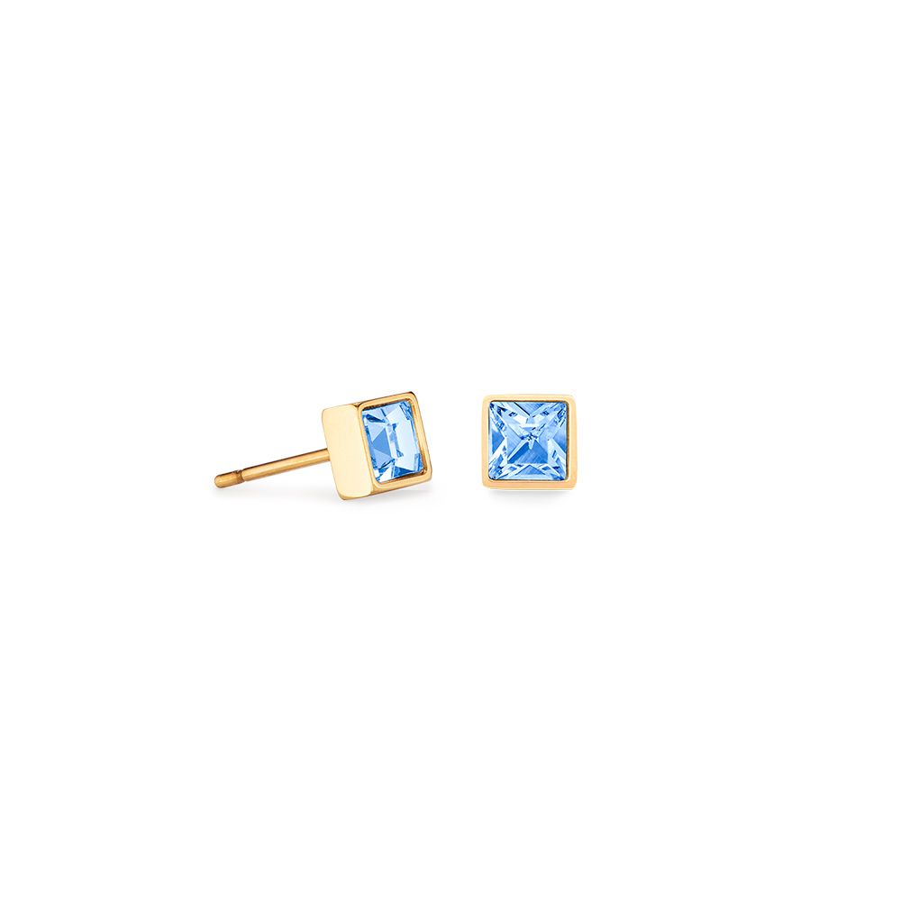 Серьги-пусеты Coeur de Lion Light Blue-Gold 0501/21-0755