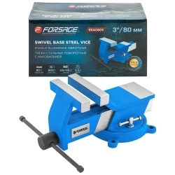 Тиски стальные поворотные с наковальней 3''-80мм Forsage F-6540803