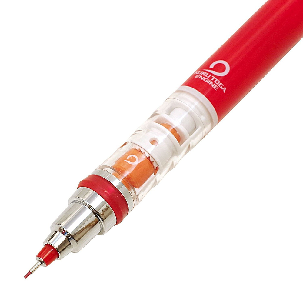 Цветной механический карандаш 0,5 мм Uni Kuru Toga красный грифель (блистер)