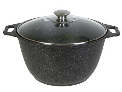 Кастрюля 4л со стеклянной крышкой с покрытием Темный гранит