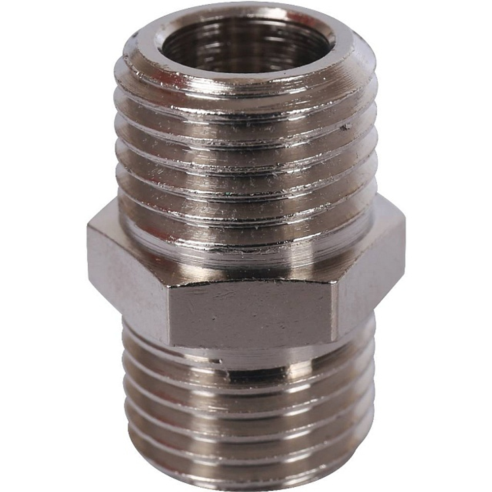 Ниппель лат. 1/4"х 1/4" STOUT (никель)