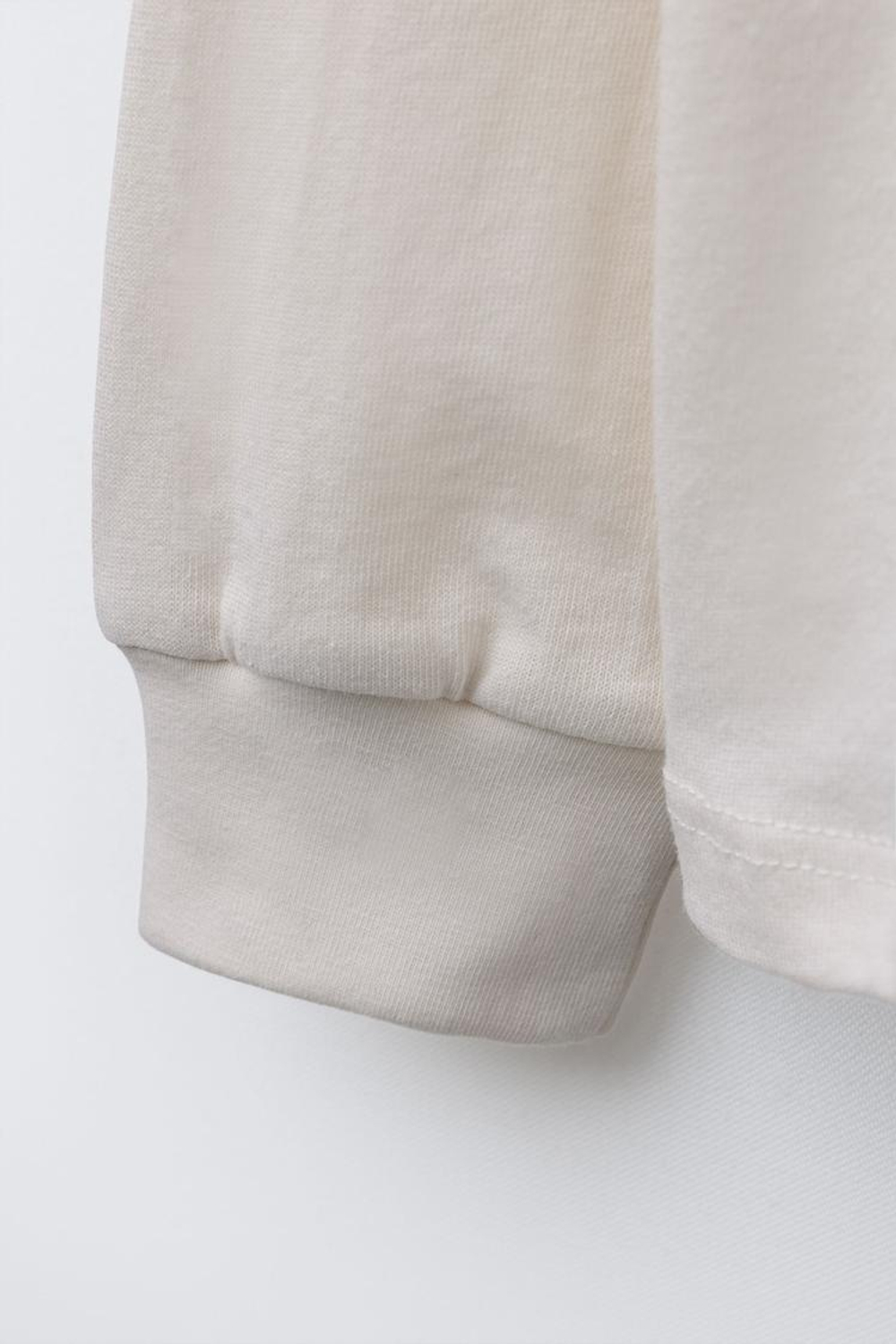 ZARA Х BENSIMON ® ЛОНГСЛИВ С ДЛИННЫМИ РУКАВАМИ, ЖЕЛТОВАТО-БЕЛЫЙ