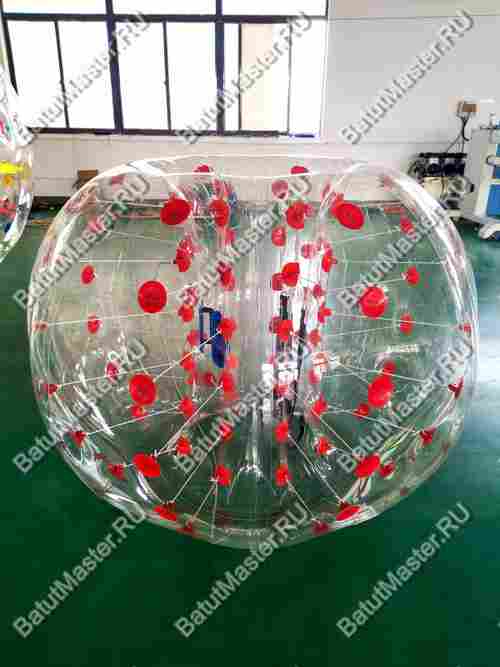 Бампербол ТПУ, диаметр 1 м, с красными держателями