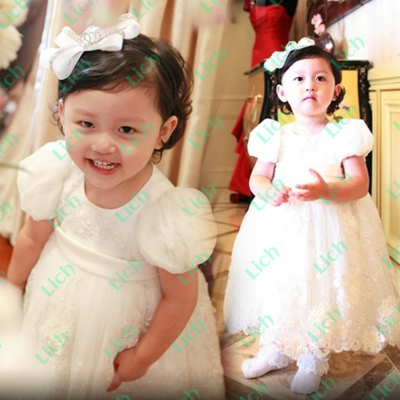 Платье кружевное с рукавом "фонарик"