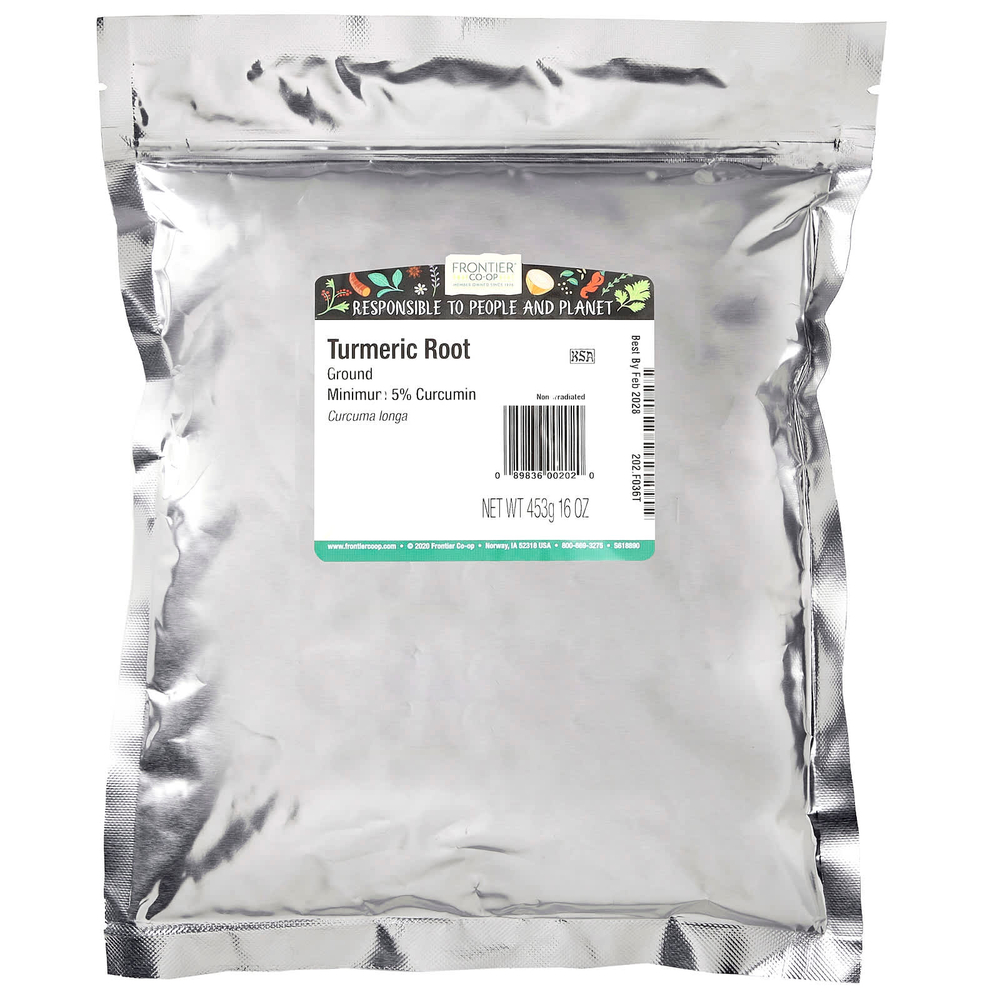 Frontier Co-op, корень куркумы, молотый, 453 г (16 унций)