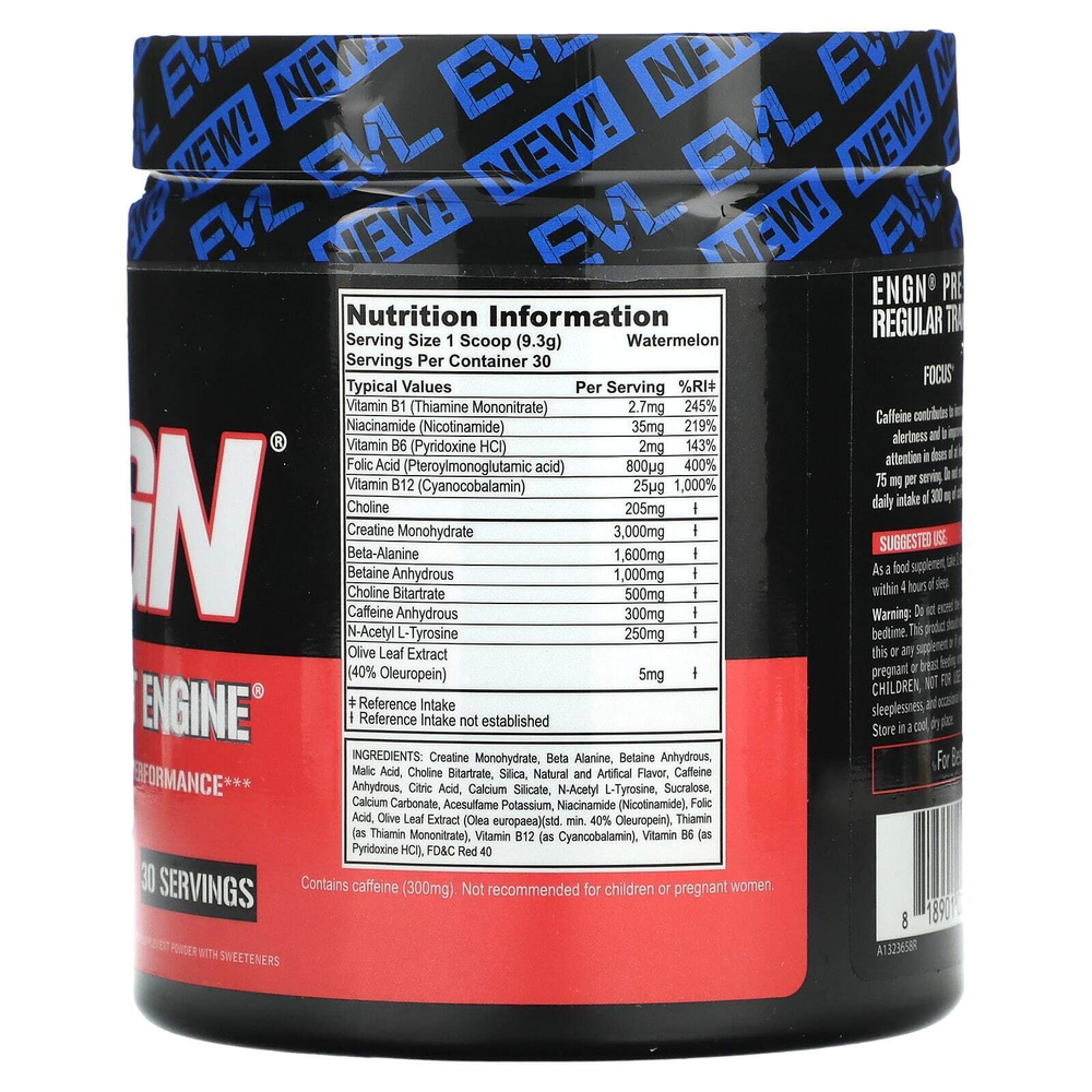 EVLution Nutrition, ENGN, перед тренировкой, арбуз, 279 г (9,8 унции)