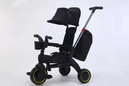 Детский велосипед складной luxmom S7 (черный)