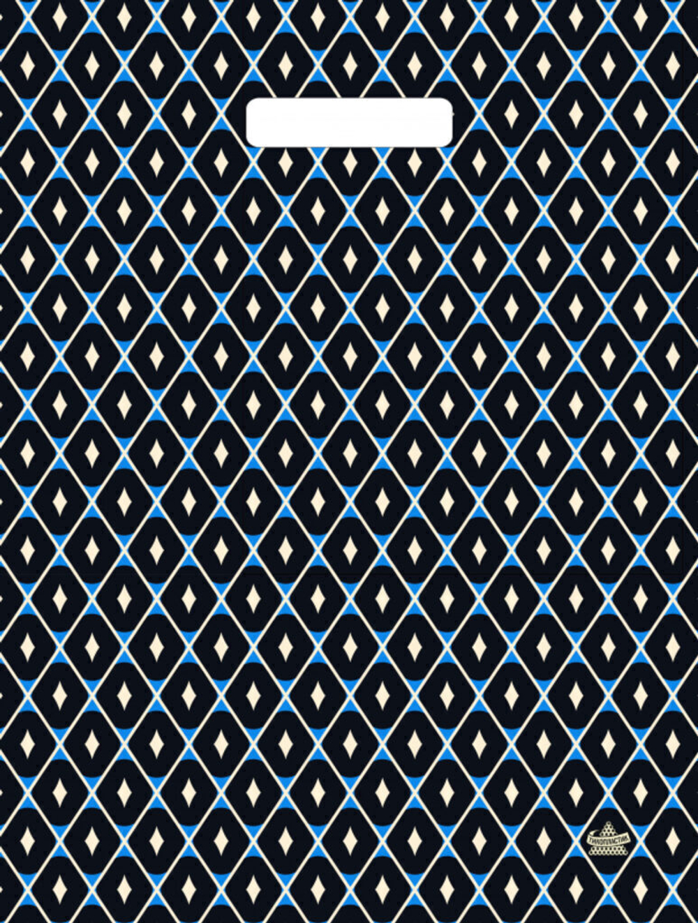 Пакет 40*31см (60мк) с вырубной укрепл. ручкой "Геометрия" Глянец ПВД