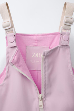 ZARA ПРОРЕЗИНЕННЫЙ КОМБИНЕЗОН WATER-REPELLENT, РОЗОВЫЙ