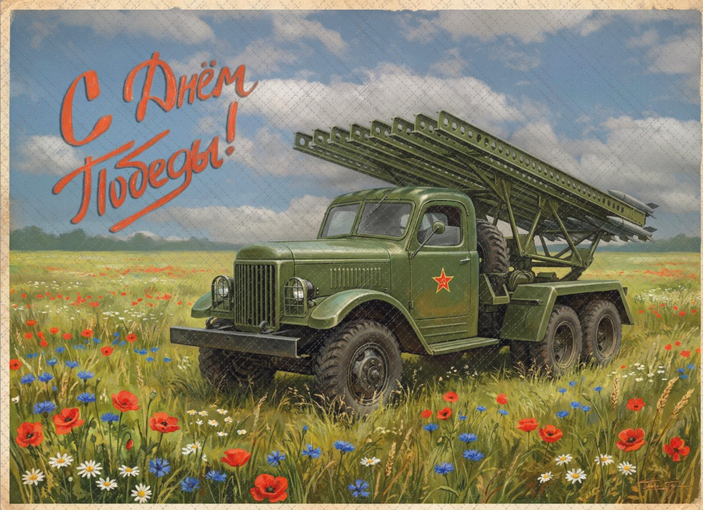 Открытка 9-е Мая №1 - фон неопреновый