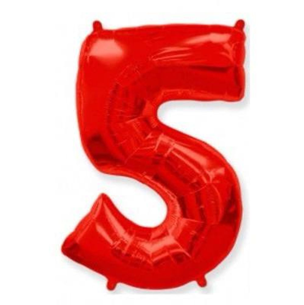 Цифра "5" красный