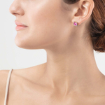 Серьги-пусеты Coeur de Lion Pink-Silver 0500/21-0417 цвет розовый, серебряный