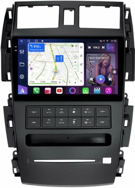 Магнитола для Nissan Teana J31 2003-2008 (большая рамка) - FarCar 9666F2 монитор 9.5" QLED на Android 14, TS18, CarPlay, 4G SIM-слот