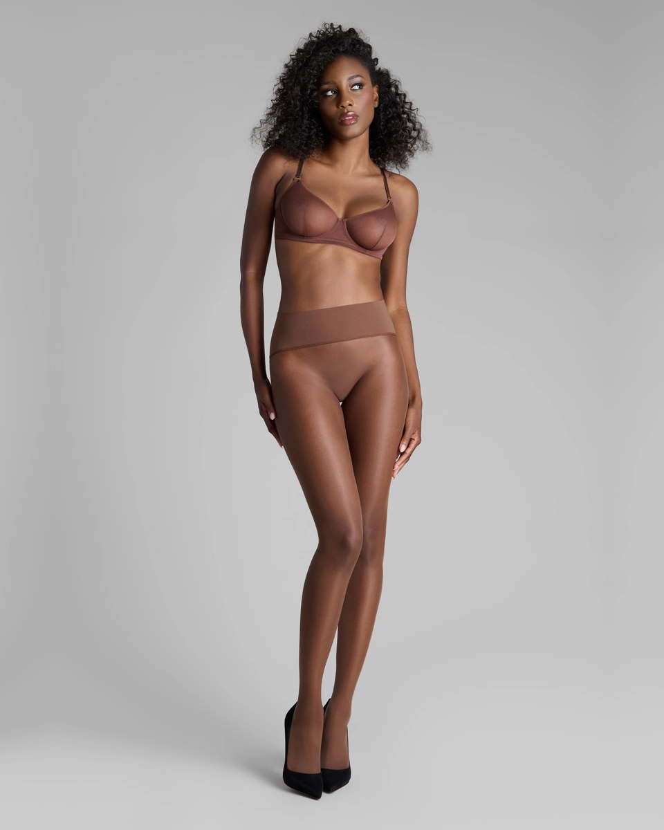 колготки Collant seamless indemaillable - dark nude коричневые