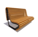 Скамейка стальная "Лондон" лиственница 2,0м, без подлокотников, дуб