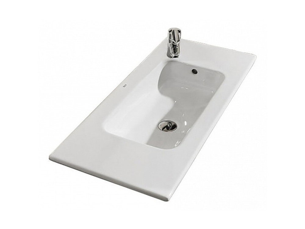 Тумба Debba 600 2 ящика, белый глянец/Раковина Debba Compact Unik 60, ZRU9307638