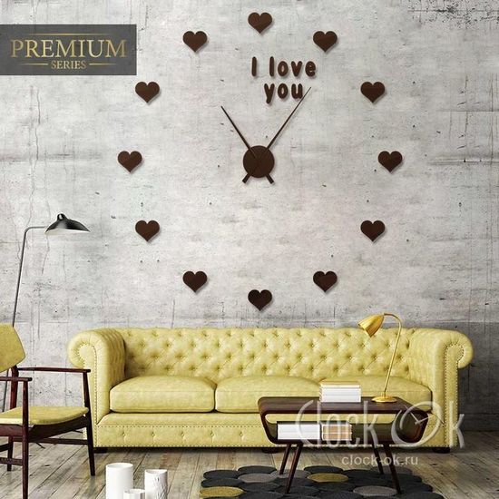 Настенные 3D часы I love you