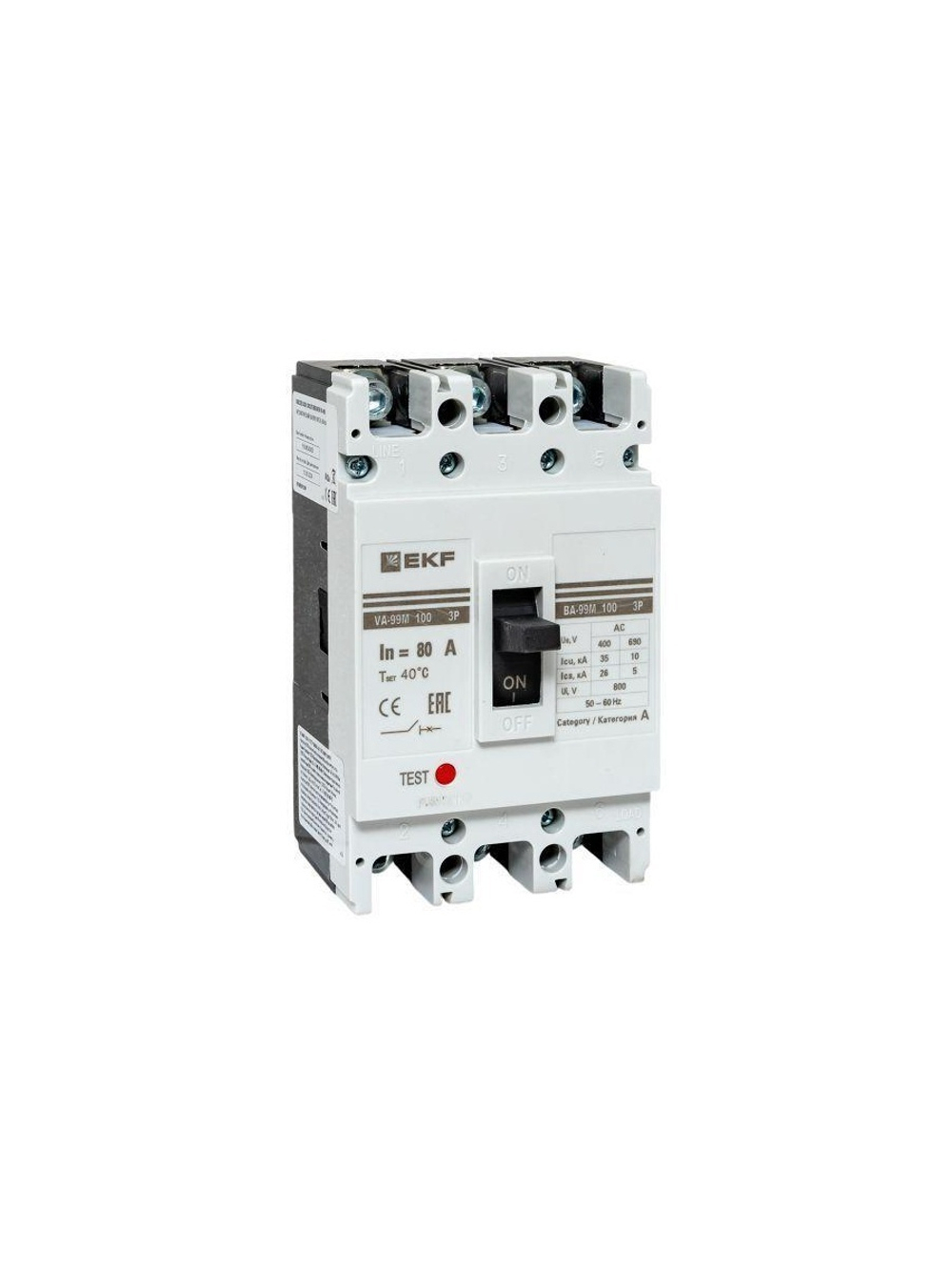 Выключатель автоматический 3п 100/80А 35кА ВА-99М PROxima EKF mccb99-100-80m