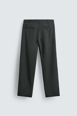 ZARA БРЮКИ-ДЖОГГЕРЫ КЛАССИЧЕСКОГО КРОЯ, ТЕМНЫЙ ХАКИ