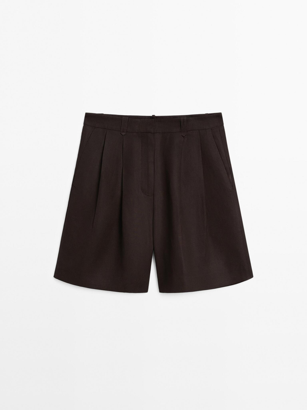 Massimo Dutti Плиссированные шорты, коричневый