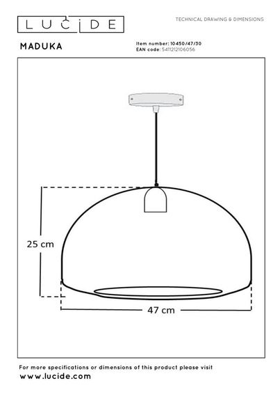 Подвесной светильник Lucide MADUKA 10450/47/30