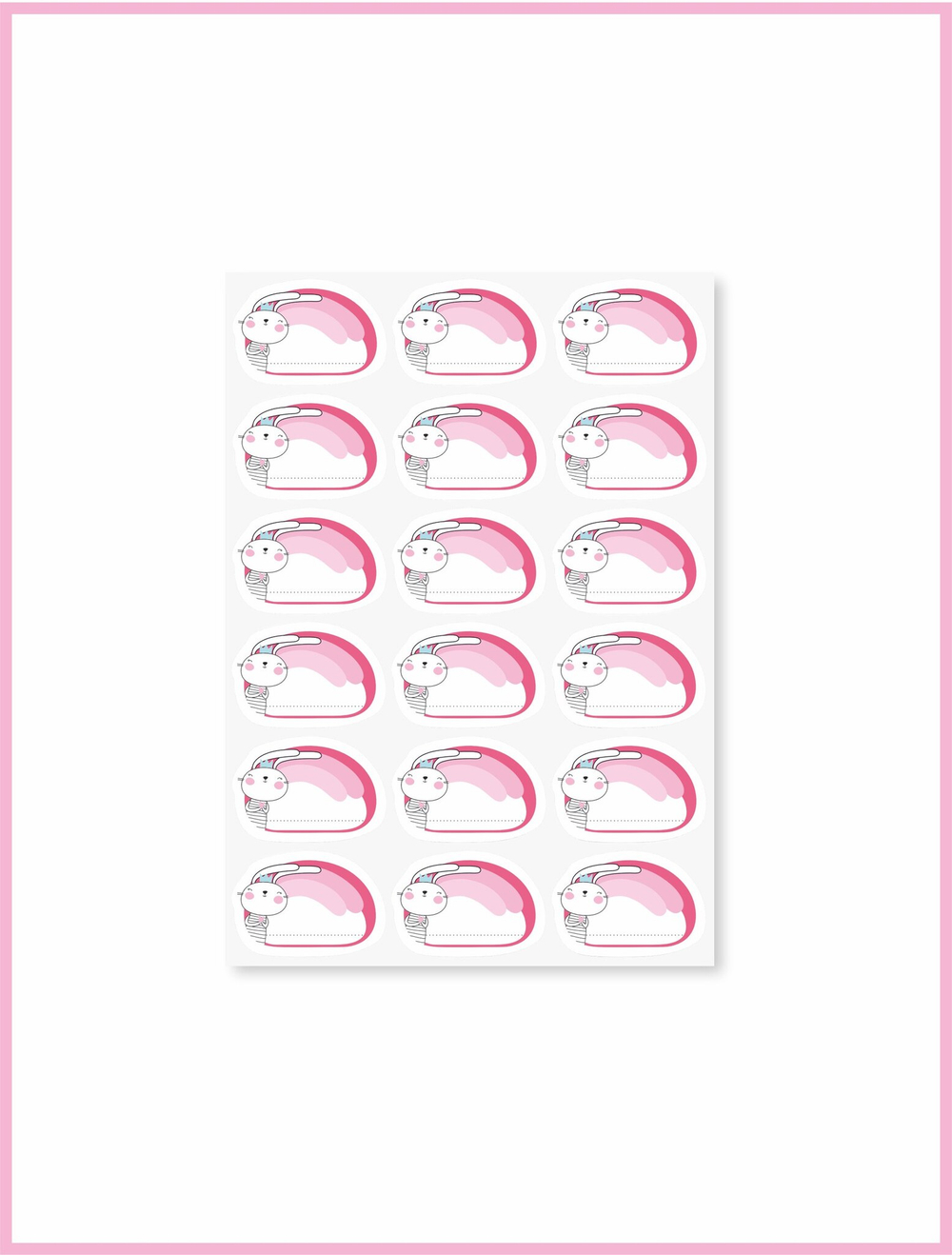 Термонаклейки детские Зайка (фуксия), 18 шт