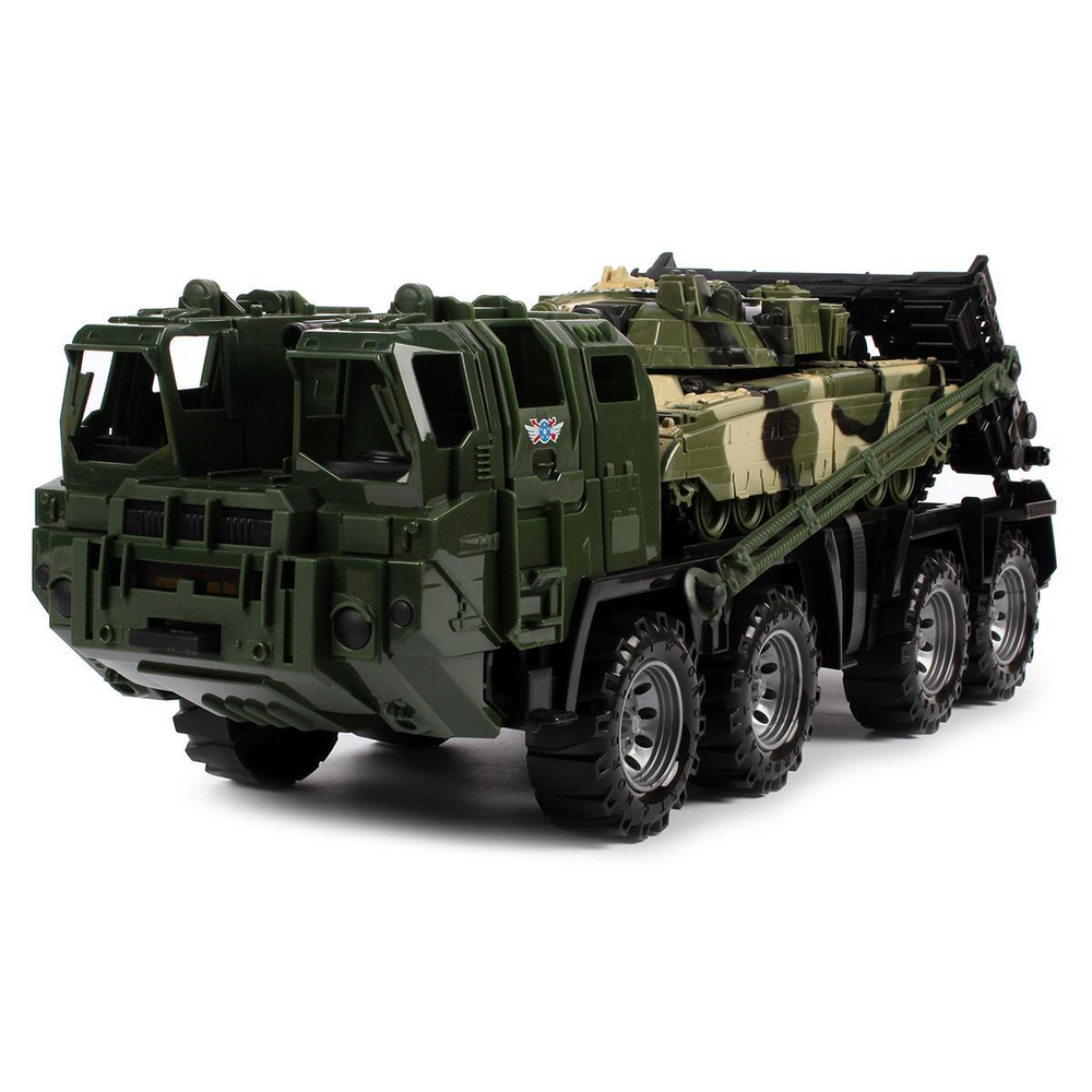Военный тягач "Щит" с танком (камуфляж) (Нордпласт)