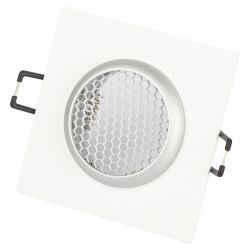 Встраиваемый светильник алюминиевый ЭРА KL110 WH/SL MR16 GU5.3 белый/серебро матовый | Алюминиевые встраиваемые светильники