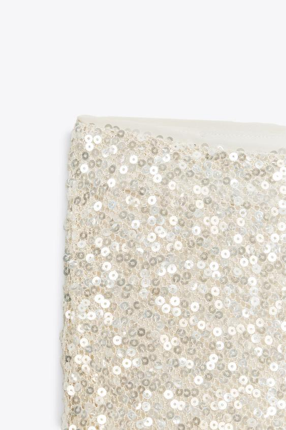 ZARA ЮБКА МИДИ С ПАЙЕТКАМИ, СЕРЕБРИСТЫЙ