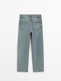 Massimo Dutti Джинсы прямого кроя со средней посадкой, светло-голубой