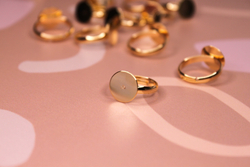 Кольцо с круглой основой для вклейки 12 мм позолота