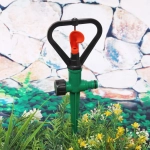 Разбрызгиватель «Дождь» на колышке, вращение, 28см, б/с разъём ДоброСад