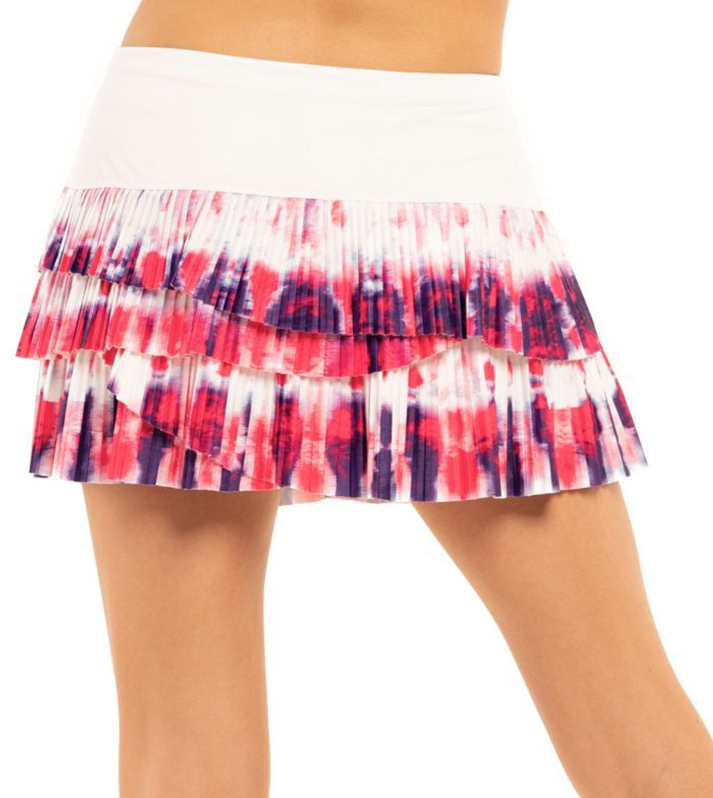 Теннисная юбка Lucky in Love Novelty Sunburst Pleated Scallop Skirt - разноцветный