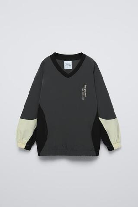 ZARA СПОРТИВНАЯ ТОЛСТОВКА ИЗ ВЫСОКОТЕХНОЛОГИЧНОЙ ТКАНИ, АНТРАЦИТОВО-СЕРЫЙ