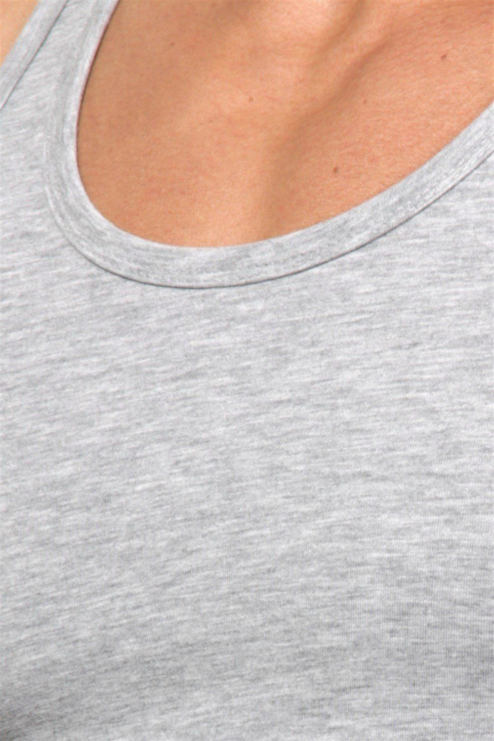 Серая меланжевая хлопковая майка-борцовка (Размер: S) (Цвет: серый)