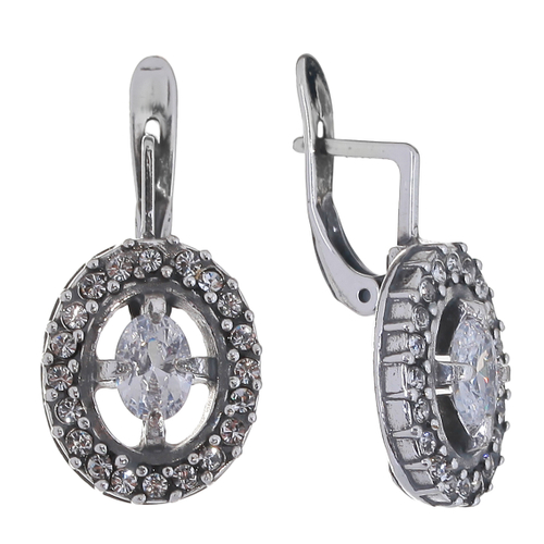 "Югера" серьги в серебряном покрытии из коллекции "Эллада" от Jenavi с английским замком