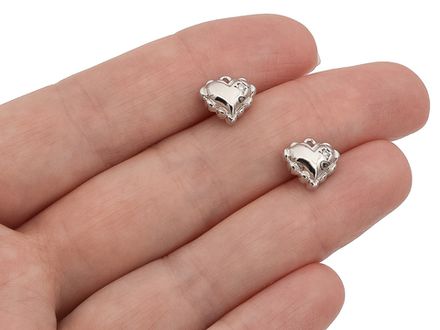 Подвеска "Сердце" 9мм, со стразом
