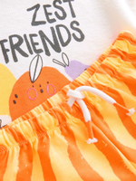 Футболка и шорты в комплекте для девчоки Next AE6-178, Белый, Желтый, Оранжевый