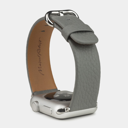 Ремешок для Apple Watch 44/45/46 mm из кожи теленка, стального цвета