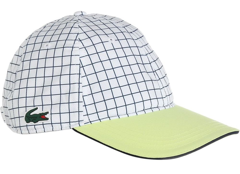 Теннисная кепка Lacoste Hardwearing-Lightweight Tennis Cap - white/lime