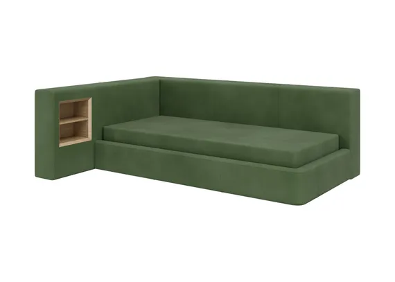 Диван-кровать Cube c нишей M (зелено-голубой FiberGuardе)