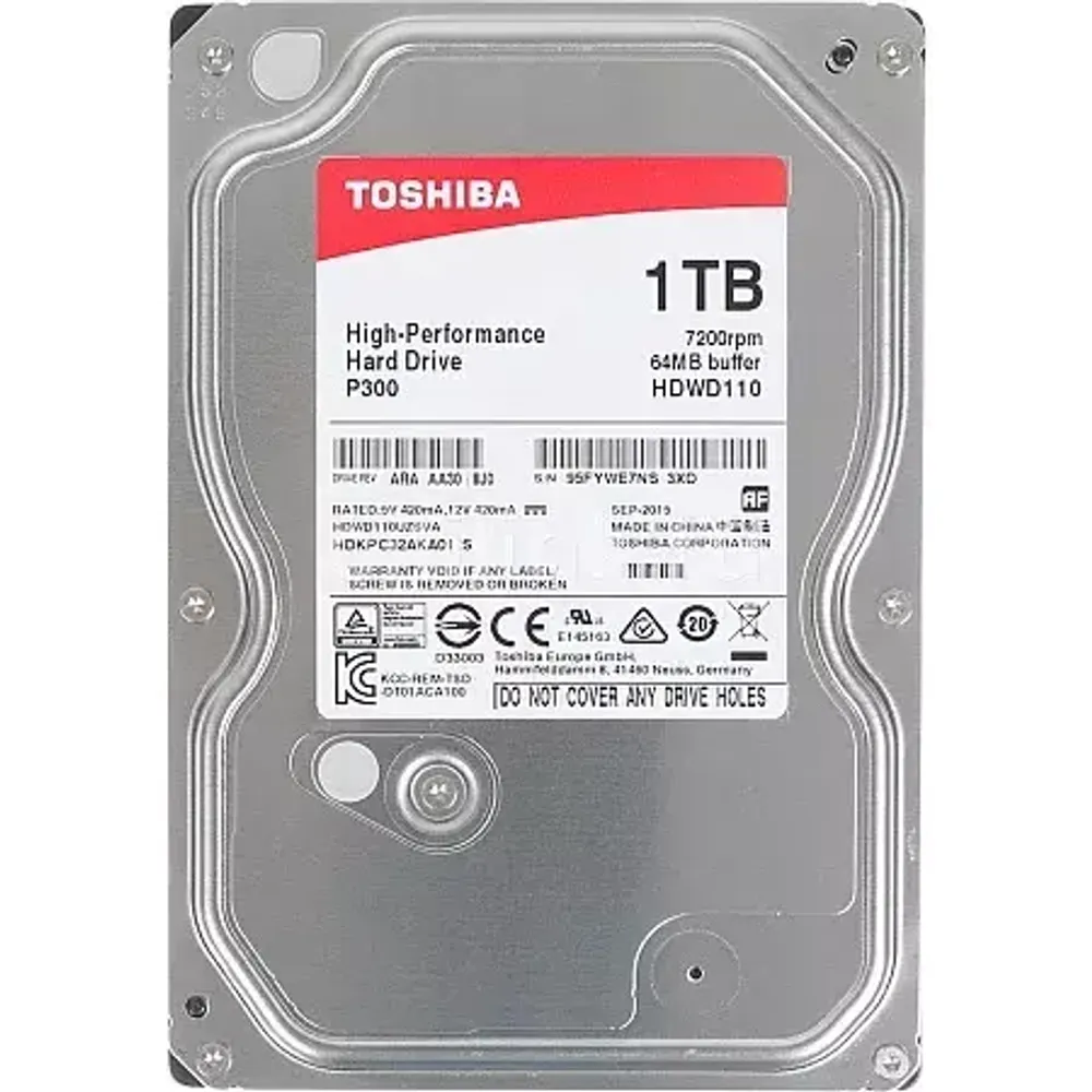 HDD desktop Toshiba P300 (3.5&quot; 1TB, 7200RPM, 64MB, NCQ, AF, SATAIII), bulk
