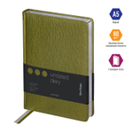 Ежедневник недатированный, А5, 160л., кожзам, Berlingo "Starlight", серебр. срез, салатовый