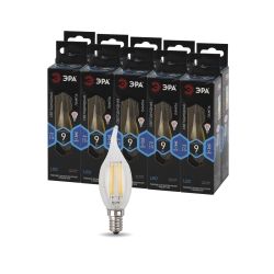 Лампа светодиодная ЭРА F-LED BXS-9W-840-E14 Е14 / Е14 9Вт филамент свеча на ветру нейтральный белый свет | Филаментные декоративные