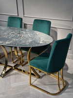 Стол обеденный Ist Casa Тренди, 180х90х75 см, малахитовый мрамор