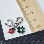 Подвеска "на удачу", бейл, родий, цветная эмаль, р-р 10мм, люкс фурнитура, штучно