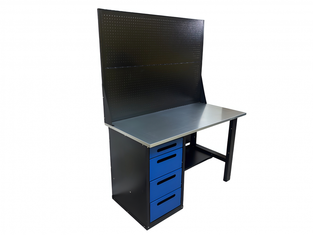 Верстак инструментальный GWT-V1400BL2 Great Wolf, с двумя экранами, 4 ящика, 1400x700